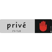 Plaque de signalisation en braille avec pictogramme 45 x 170 mm - Privé