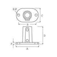 Taille 	D 	E 	F 	A 	B 	C Ø 27 mm 	76 	11 	8 	112 	76 	64 Ø 42 mm 	88 	14 	10 	144 	102 	80Ø 48 mm 	88 	14 	10 	156 	117 	92