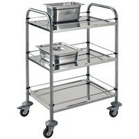 Chariot inox - 3 plateaux - Force 60 kg