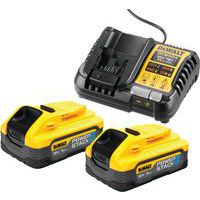 Pack 2 batteries Powerstack XR 18V 5Ah + chargeur - Dewalt