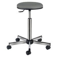 Tabouret Laboratoire sur roulettes assise galette tissu enduit GGI