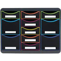 Module de classement Storebox Multi 11 tiroirs Black Office -Exacompta