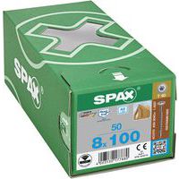 Boite de 50 vis à bois Ø 8mm à tête disque TX et filetage total - Spax