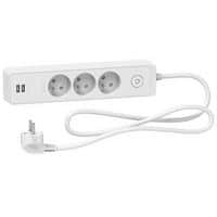 Rallonge multiprises 3 prises 2P+T avec 2 USB - Schneider Electric