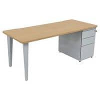 Bureau droit Evidence avec caisson porteur et 2 pieds Vinco