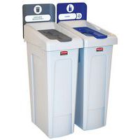 Station de recyclage Slim Jim 174L - Rubbermaid - Etiquette FR