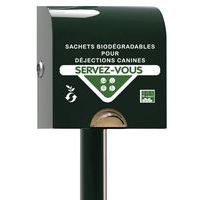 Distributeur 100 sachets à déjections canines papier aluminium vert