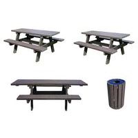 Set de 2 tables Parc, 1 table PMR et 1 poubelle Escapade 90L