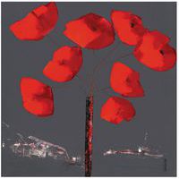 Tableau coquelicots sur aluminium dibond brossé 70 x 70 cm