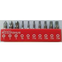 Jeu 10 embouts vissage pour materiaux durs pozidriv - torx