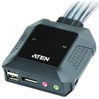 Commutateur mini kvm DisplayPort, USB avec telecommande ATEN