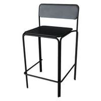 Lot de 2 tabourets hauts Bistrot assise métal noir Paperflow