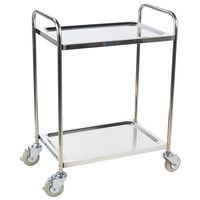 Chariot inox - 2 plateaux - Force 100 kg - Manutan Expert