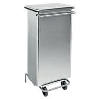 Conteneur mobile à pédale frontale amovible inox 110L - Manutan Expert