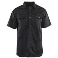 Chemise Twill noire avec boutons en plastique