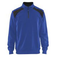 Sweat col camionneur bicolore bleu roi/noir