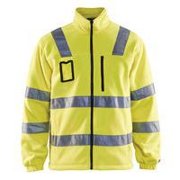 Veste polaire haute visibilité jaune fluorescent, doublure nylon