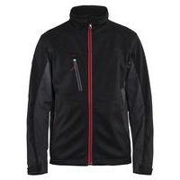 Veste softshell noir/rouge, col molletonné