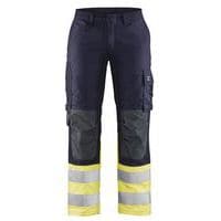 Pantalon multinormes inhérent femme marine/jaune fluorescent