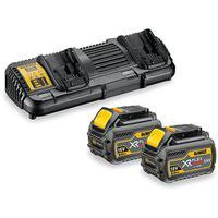 Pack 2 batteries XR FLEXVOLT 18V/54V 6Ah/2Ah Li-Ion + chargeur double  - DEWALT