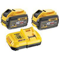 Pack 2 batteries XR FLEXVOLT 18V/54V 9Ah/3Ah Li-Ion + chargeur rapide - DEWALT