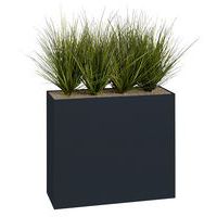 Jardinière métal sur roulettes hauteur 74 cm Graminées