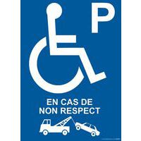 Panneau et plaque de parking pour PMR