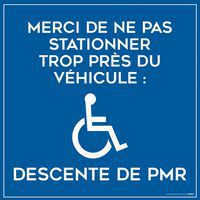 Plaque magnétique - Ne pas stationner trop près descente de PMR