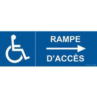 Signalisation handicapé rampe d'accès flèche à droite