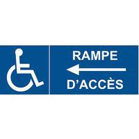 Signalisation rampe d'accèsflèche à gauche + picto handicapé