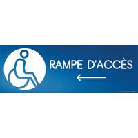 Panneau Design rampe d'accès flèche gauche + picto handicapé