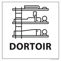 Signalisation information dortoir fond blanc 250 x 250 mm