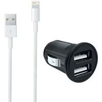 Câble data Moxie Noir/Blanc compatible Micro-USB + Chargeur allume