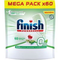 Finish 60 pastilles 0% tout en un - 4 packs