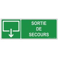 Panneaux sortie de secours évacuation rectangle