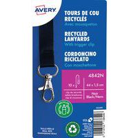 Tour de cou badge recyclé avec mousqueton - Avery