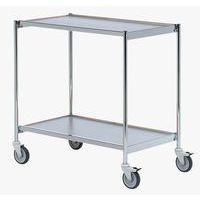 Table roulante chrome - 2 plateaux - Capacité 150 kg