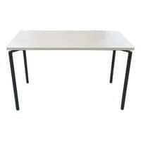 Table de restauration d'occasion grise 120x60 cm pied noir