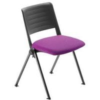 Lot de 4 chaises Match piètement noir dossier polypropylène noir assise tissu