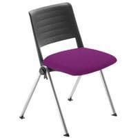 Lot de 4 chaises Match piètement alu dossier polypropylène noir assise tissu