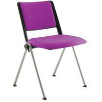 Lot de 4 chaises Match piètement alu dossier et assise tissu classé M1