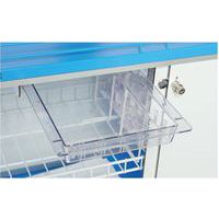 Tiroir thermoformé en ABS Dim 400 x 300 x 50 mm - chariot Nursing-Sclessin Fonction Linge