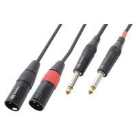 Cordon 2x XLR mâle - 2x jack 6,35 mâle stéréo 6 m Power Dynamics