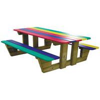 Table TUDY enfant pin CLIV plateau et assises multicolor - MOBEXTAN