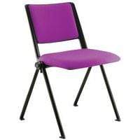 Lot de 4 chaises Match Piètement noir dossier et assise tissu classé M1