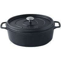 Cocotte en fonte ovale 29 cm -INVICTA- Noire