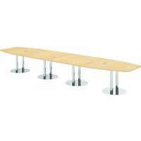 Table de réunion tonneau à pieds colonnes - 520x130 cm - Hammerbacher