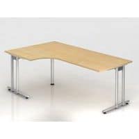 Bureau angle 90° piètement en C série NS82 - 200x120 cm - Hammerbacher