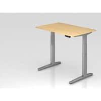 Bureau assis-debout pied argent série XBHM - 120x80 cm - Hammerbacher