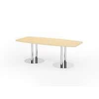 Table de réunion tonneau à pieds colonnes - 220x103 cm - Hammerbacher